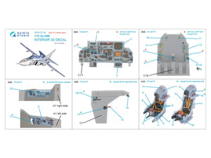Intérieur coloré imprimé en 3D sur papier décalcomanie (Zvezda) pour le Su-24M de Quinta Studio QD+72116 (avec pièce en résine imprimée en 3D) à l&amp;#39;échelle 1/72 – image 11