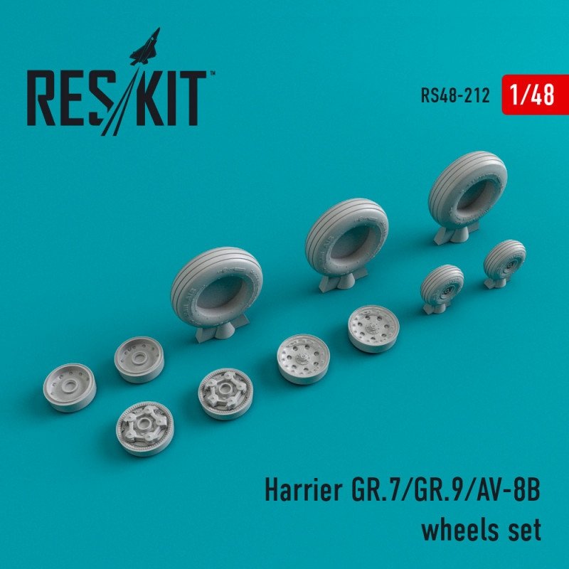 RESKIT RS48-0212 Jeu de roues Harrier GR.7/GR.9/AV-8B 1/48