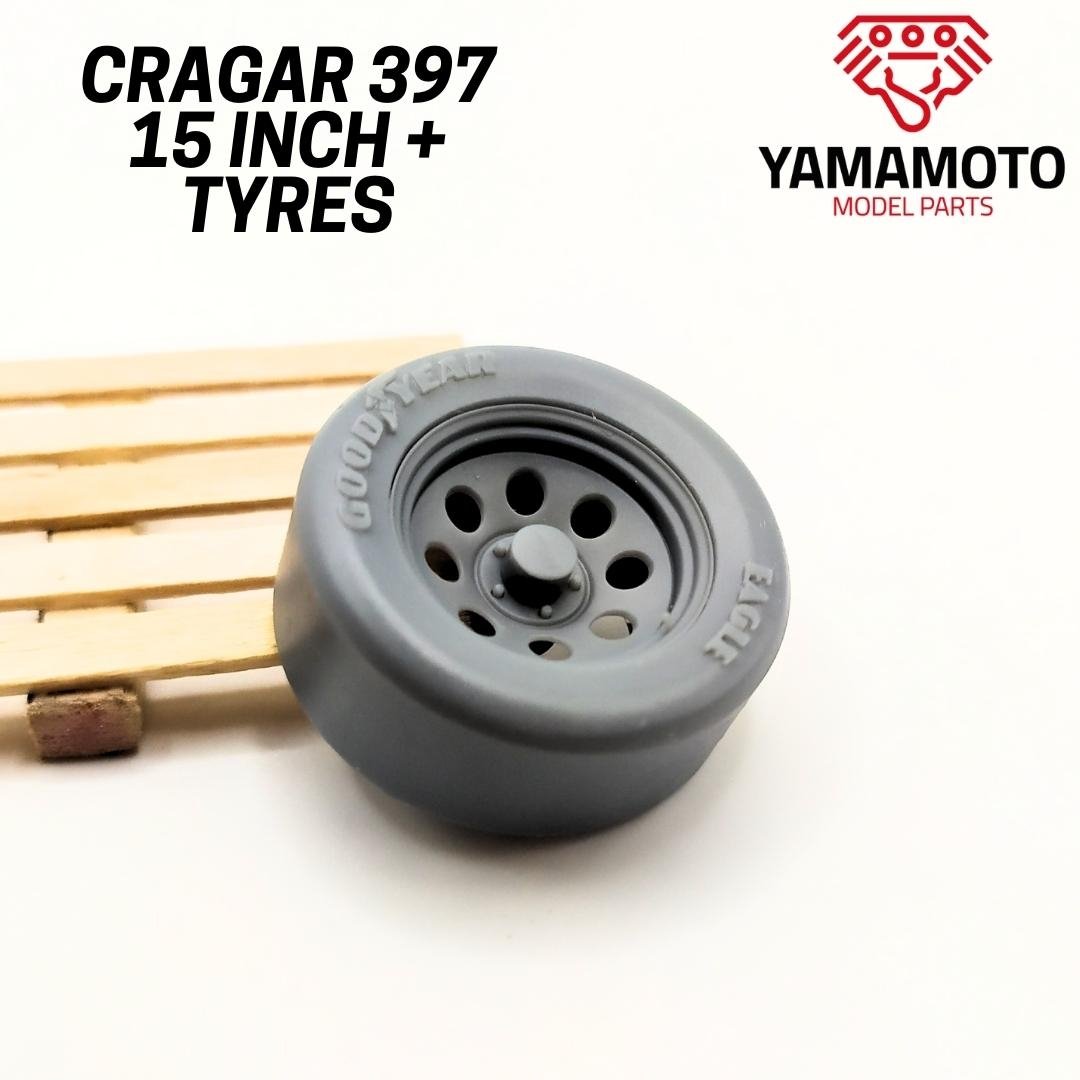 Yamamoto YMPRIM15 Cragar 397 15&amp;quot; + Pneus Prokit! 1/24 – immagine 3