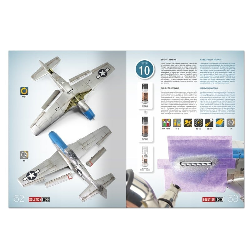 AMMO by Mig Jimenez SOLUTION BOOK 27 - How to Paint Metal Finished Aircraft (English, Spanish, French &amp; German)
