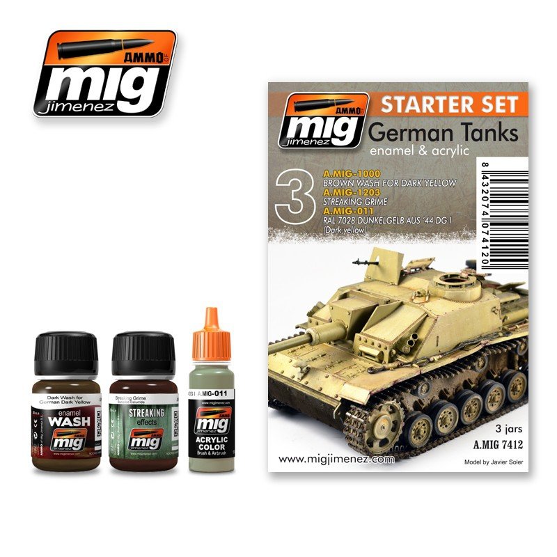 Munitions pour chars allemands Mig Jimenez 7412 - Kit de démarrage