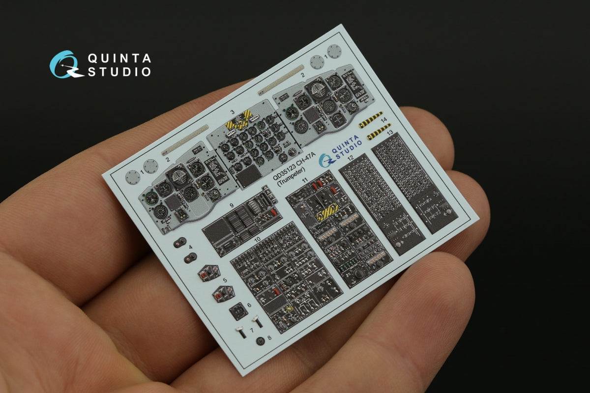 Quinta Studio QD35123 CH-47A 3D-Printed coloured Interior on decal paper (Trumpeter) 1/35 – zdjęcie 3