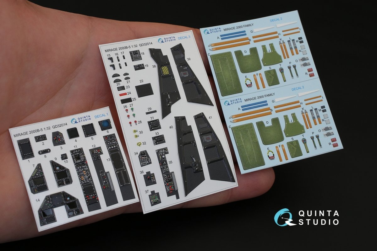Intérieur imprimé en 3D et coloré sur papier décalcomanie pour le kit Kitty Hawk (QD32014 de Quinta Studio, pour le Mirage 2000B-5 (2000-5BGM Mk2)) à l&amp;#39;échelle 1/32 – immagine 2
