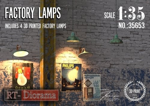 RT-Diorama 35653 Impression en résine 3D : Lampes industrielles 1/35