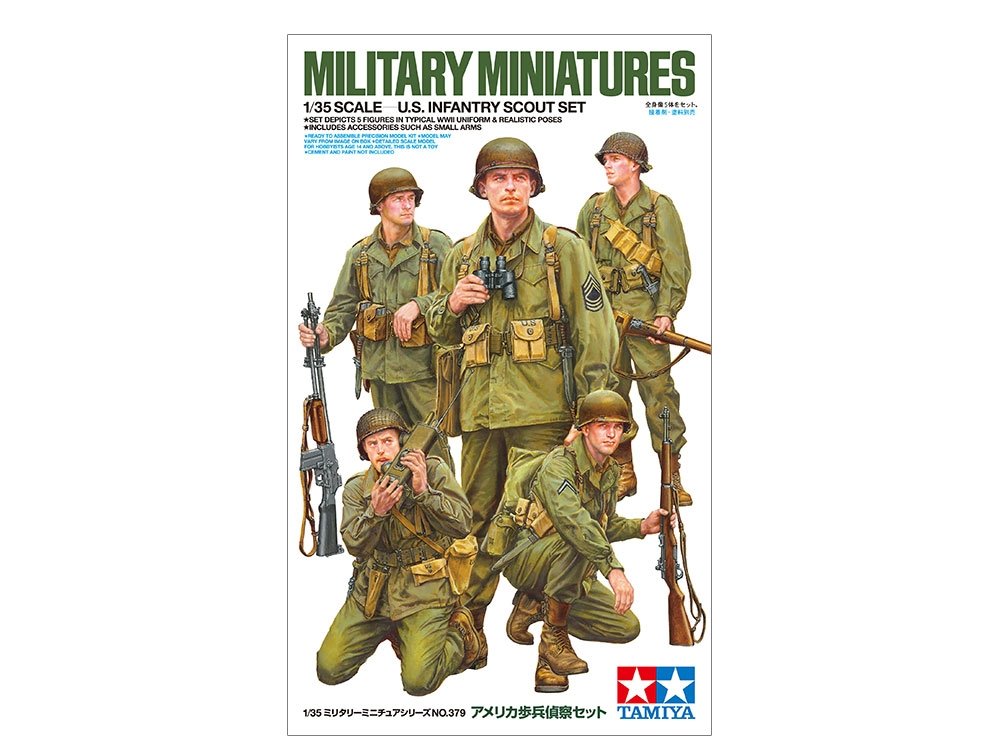 Tamiya 35379 Ensemble de figurines d'éclaireurs d'infanterie américains au 1/35