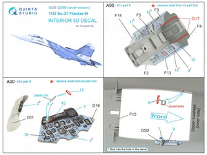 Intérieur imprimé en 3D et coloré sur papier décalcomanie Quinta Studio QDS-32088 Su-27 (Trumpeter) (petite version) 1/32 – immagine 9