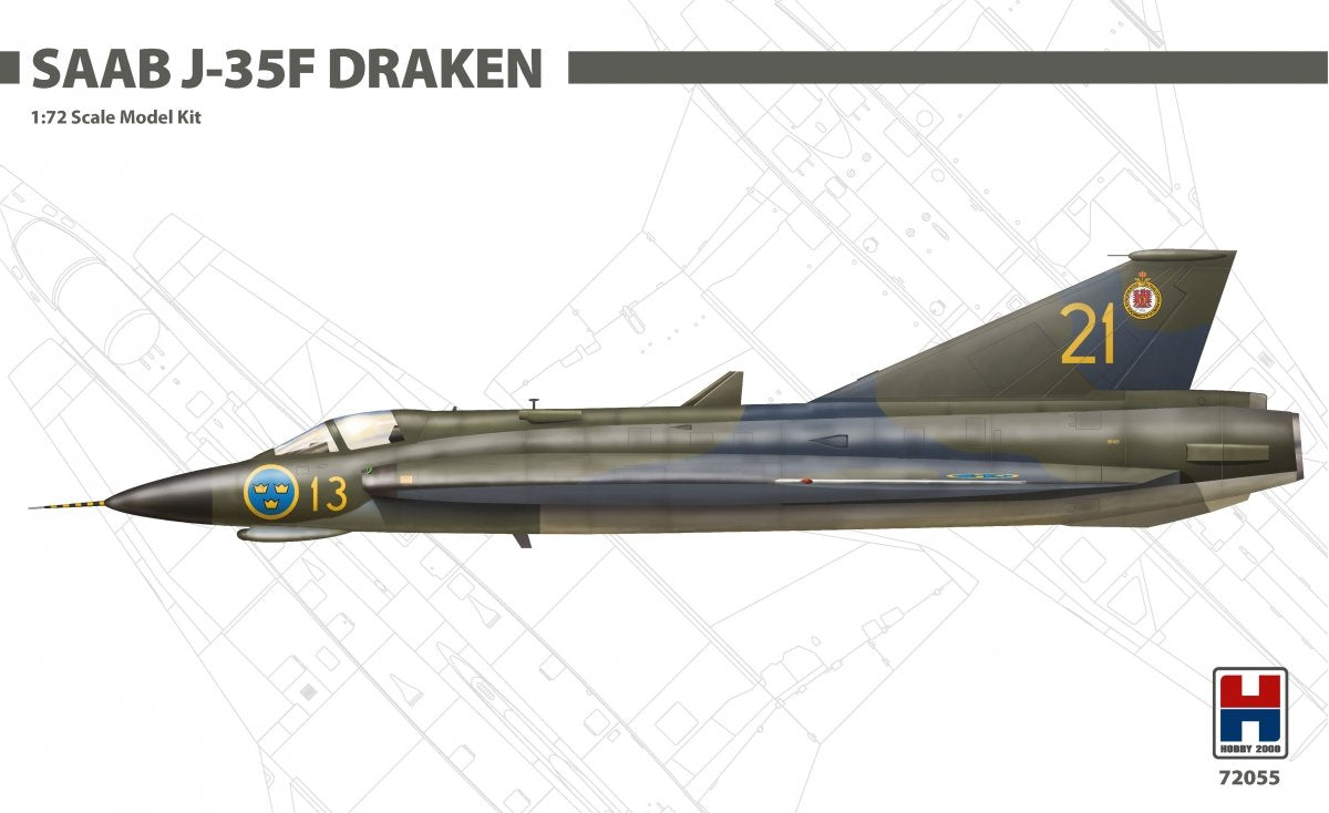 Hobby 2000 72055 Saab J-35F Draken (HASEGAWA + CARTOGRAF + MASQUES) 1/72