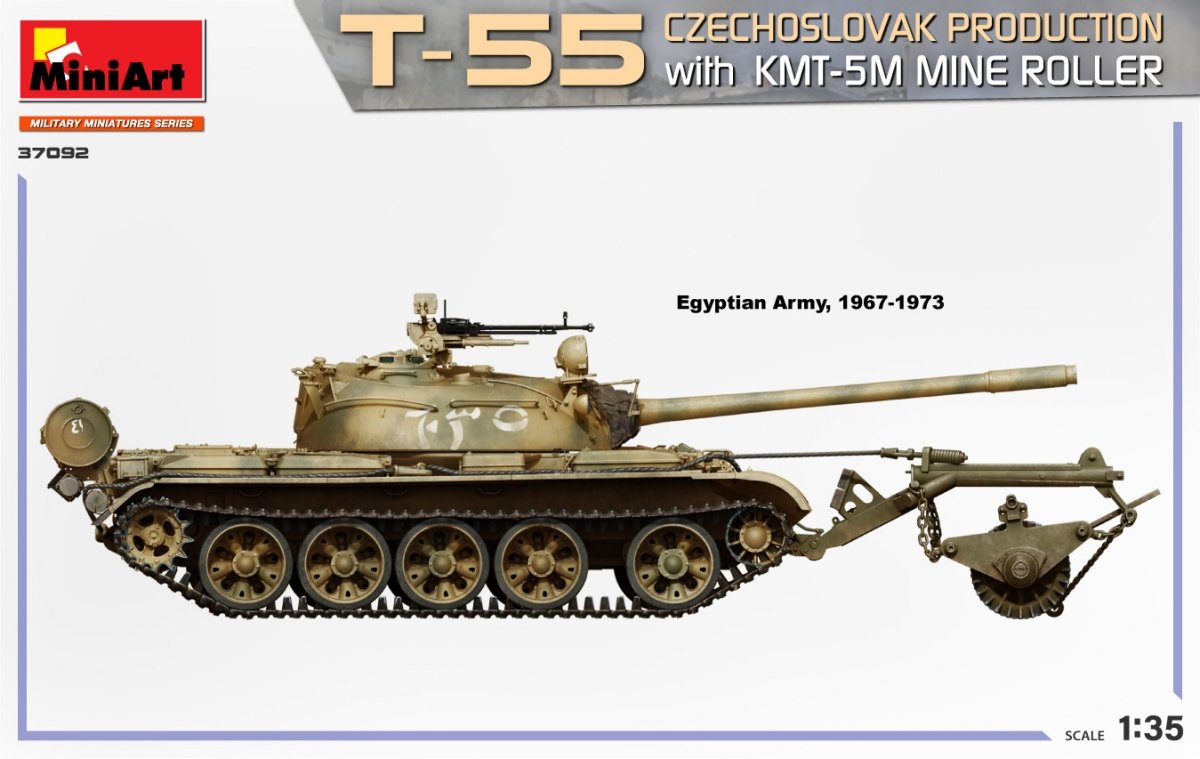 MiniArt 37092 T-55 PRODUCTION TCHÉCOSLOVAQUE avec rouleau de déminage KMT-5M 1/35 – image 3