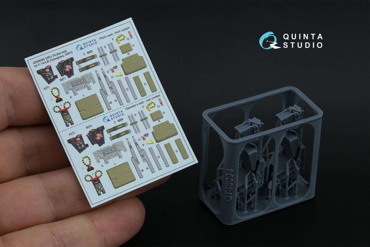 Quinta Studio QR+48094 GRU-7A tardif, 2 sièges éjectables pour F-14 A/F-14B (Hasegawa, GWH) 1/48 – immagine 3