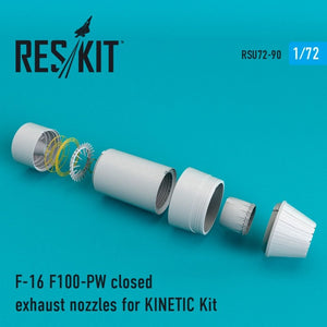 RESKIT RSU72-0090 Buses d&amp;#39;échappement fermées F-16 F100-PW pour maquette Kinetic 1/72