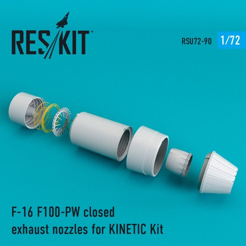 RESKIT RSU72-0090 Buses d&amp;#39;échappement fermées F-16 F100-PW pour maquette Kinetic 1/72