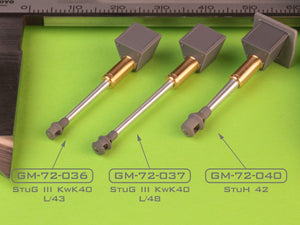 Master GM-72-040 Sturmhaubitze 42 - 10.5 cm StuH 42 L/28 - canon fonctionnel avec frein de bouche et manchon en résine 1/72 – imagen 8