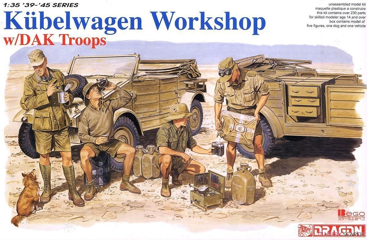 Dragon 6338 Kubelwagen Workshop avec troupes DAK (1/35)