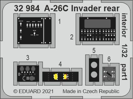Intérieur arrière Eduard 32984 A-26C Invader pour HOBBY BOSS 1/32 