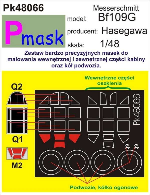 P-Mask PK48066 MESSERSCHMITT BF109G-6 (HASEGAWA) 1/48