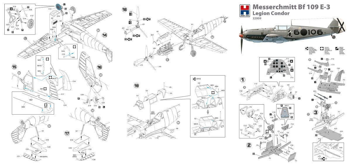 Hobby 2000 32009 Messerschmitt Bf-109 E-3 Legion Condor ( DRAGON + CARTOGRAF + MASK ) 1/32 – zdjęcie 2