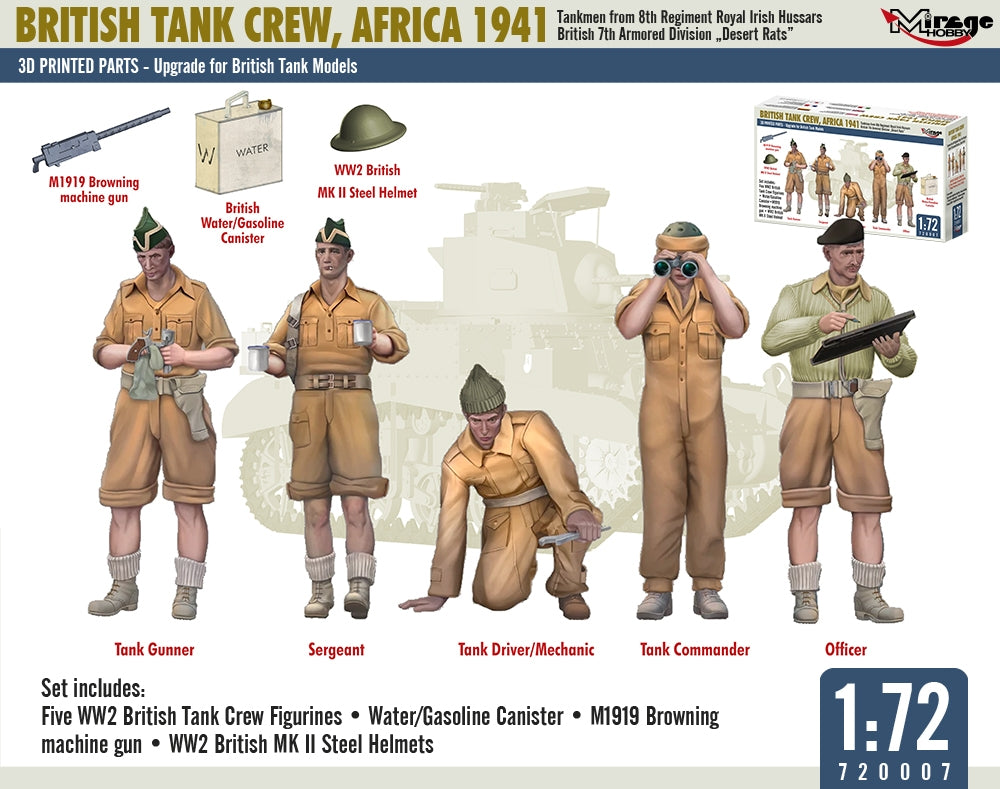 Mirage Hobby 720007 Équipage de char britannique, Afrique 1941 1/72 – image 2