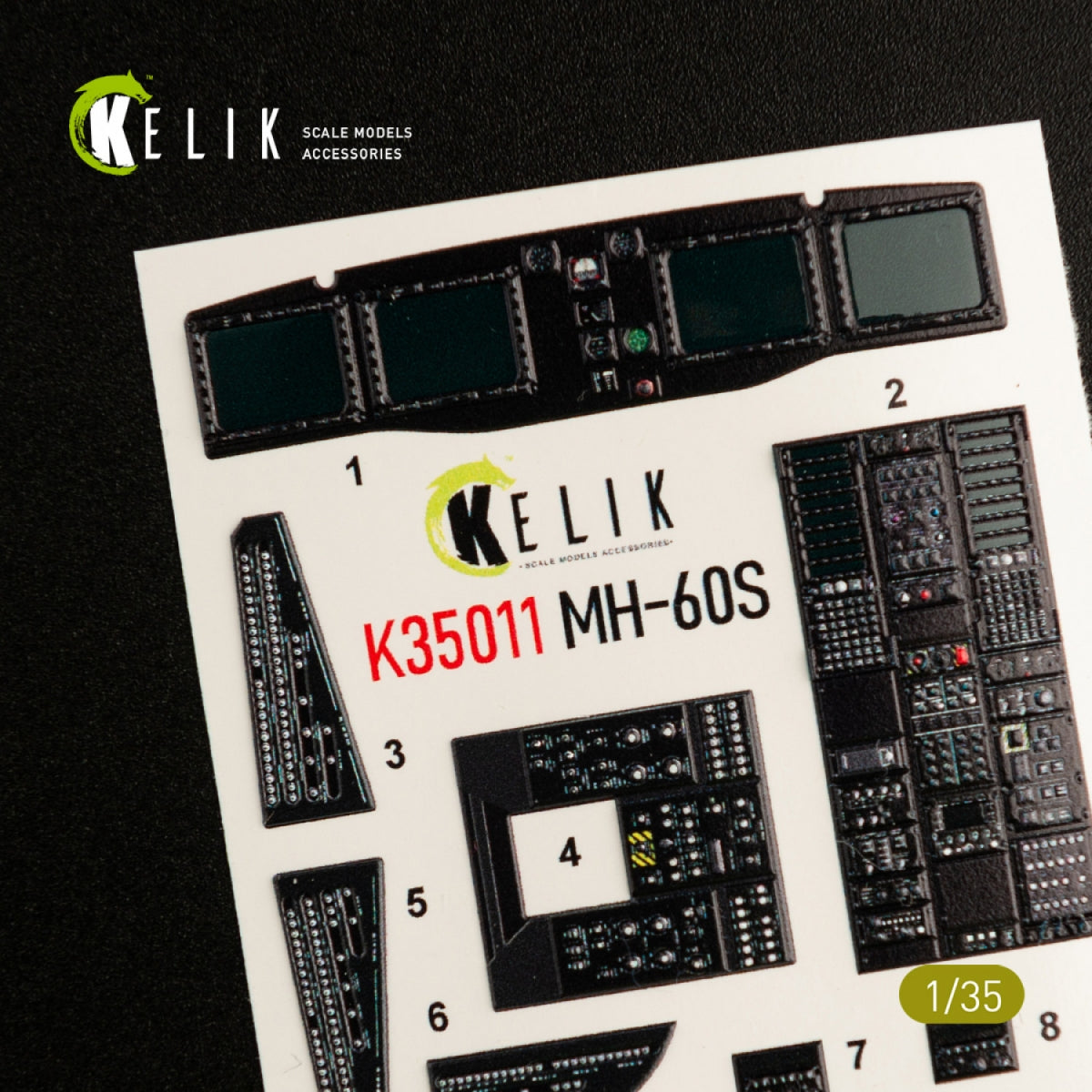 KELIK K35011 MH-60S KNIGHT HAWK - Décalcomanies 3D pour intérieur de la maquette KITTY HAWK au 1/35 – image 3