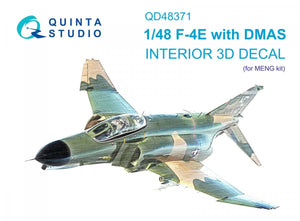 Quinta Studio QD48371 F-4E avec intérieur imprimé en 3D et coloré DMAS sur papier décalcomanie (Meng) 1/48