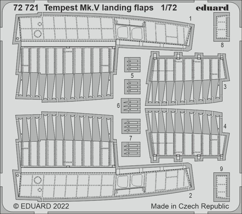 Volets d&amp;#39;atterrissage Eduard 72721 Tempest Mk. V AIRFIX 1/72