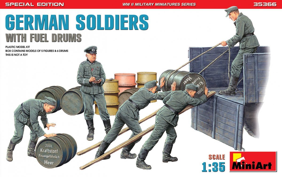 MiniArt 35366 SOLDATS ALLEMANDS AVEC BARILS DE CARBURANT. ÉDITION SPÉCIALE 1/35