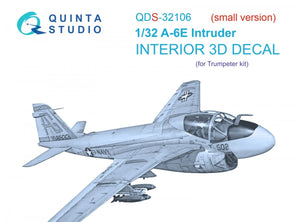 Intérieur imprimé en 3D et coloré sur papier décalcomanie Quinta Studio QDS-32106 A-6E Intruder (Trumpeter) (Petite version) 1/32