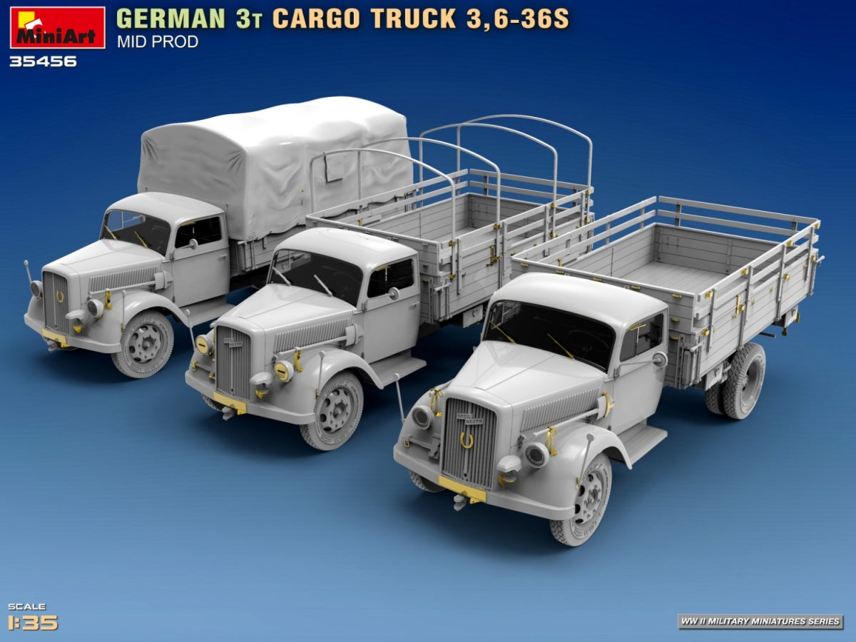 Miniart 35456 CAMION DE CHARGEMENT ALLEMAND 3T 3.6-36S MID PROD 1/35 – imagen 4