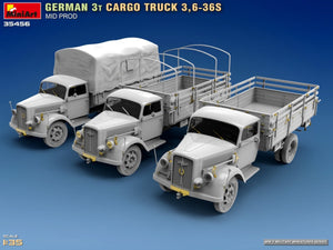 Miniart 35456 CAMION DE CHARGEMENT ALLEMAND 3T 3.6-36S MID PROD 1/35 – imagen 4
