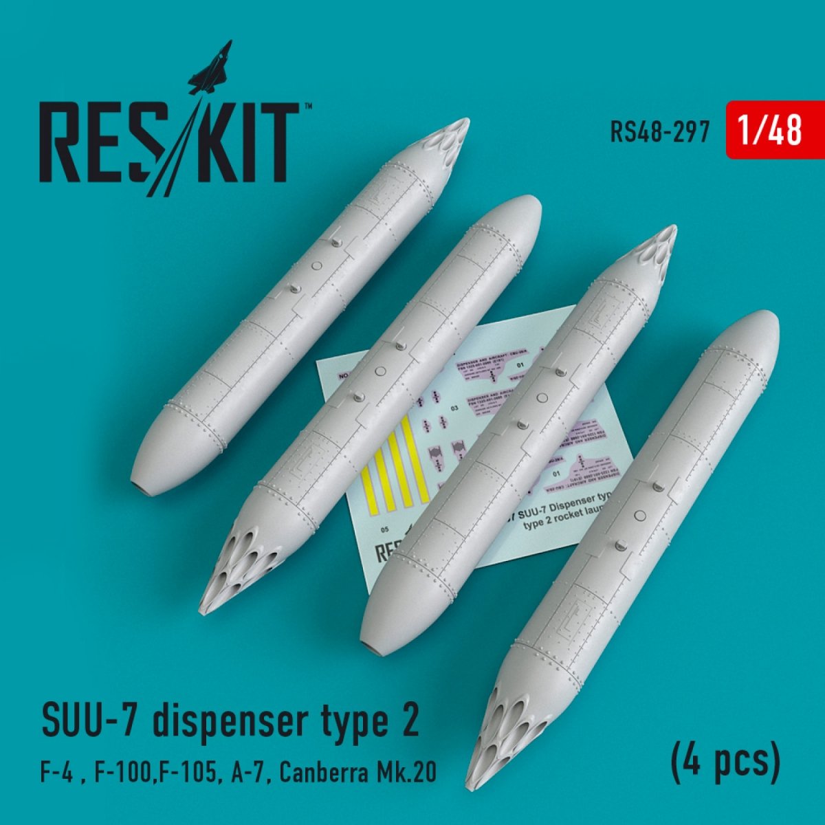 RESKIT RS48-0297 DISTRIBUTEURS SUU-7 TYPE 2 (4 PCS) 1/48