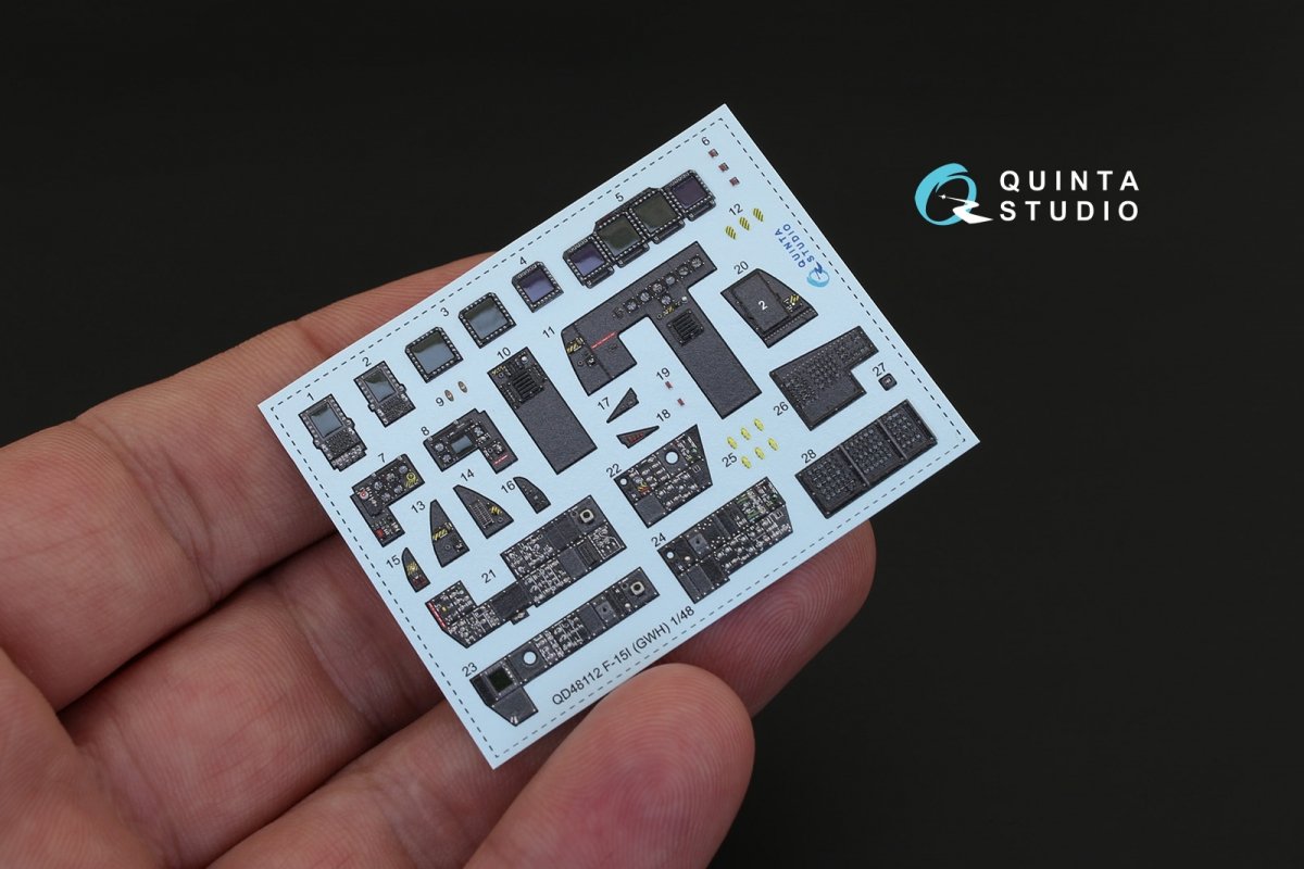 Intérieur imprimé en 3D et coloré sur papier décalcomanie Quinta Studio QD48112 F-15I (pour kit GWH) 1/48 – Bild 2