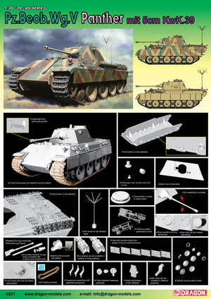 Dragon 6821 Pz.Beob.Wg.V Panther avec 5cm Kw.K.39/1 – image 4