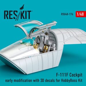 RESKIT RSU48-0176 COCKPIT F-111F MODIFICATION EARLY AVEC DÉCALCOMANIES 3D POUR MAQUETTE HOBBYBOSS 1/48