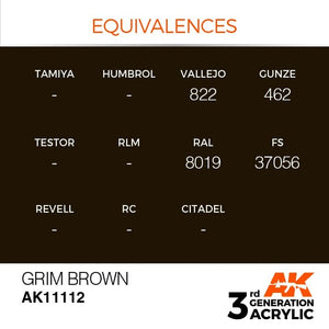 AK Interactive AK11112 GRIM BROWN – STANDARD 17 ml – imagen 2