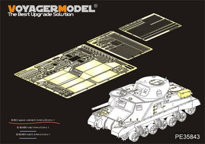Maquette Voyager PE35843 Char moyen britannique Grant de la Seconde Guerre mondiale (modèle de base) pour TAKOM 2086 au 1/35
