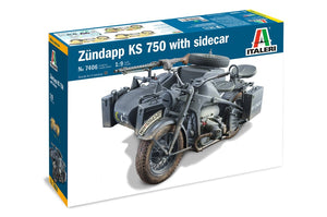 Italeri 7406 ZUNDAPP KS 750 avec side-car 1/9
