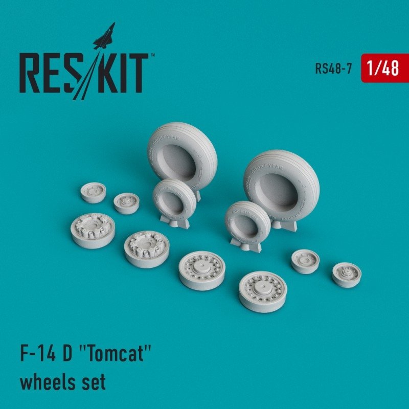 Roues en résine RESKIT RS48-0007 F-14 (D) « Tomcat » 1/48