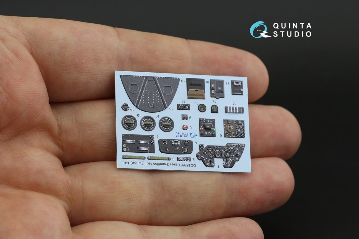 Intérieur imprimé en 3D et coloré sur papier décalcomanie Quinta Studio QD48255 Swordfish Mk.I (Tamiya) 1/48 – image 9