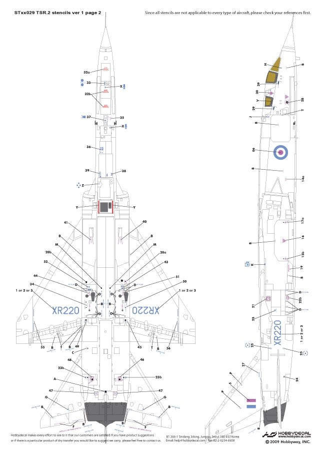 HobbyDecal ST48029V1 BAC TSR.2 Pochoirs ver 1 1/48 – immagine 3
