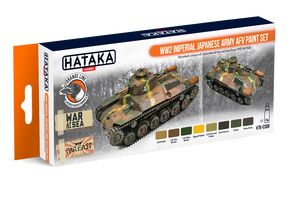 Hataka HTK-CS69 ORANGE LINE – Set de peinture pour véhicules blindés de l&amp;#39;armée impériale japonaise de la Seconde Guerre mondiale (8 x 17 ml)