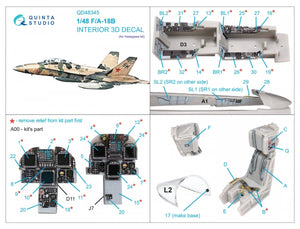 Intérieur imprimé en 3D et coloré sur papier décalcomanie Quinta Studio QD48345 F/A-18B (Hasegawa) 1/48 – image 7