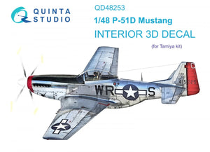 Intérieur imprimé en 3D et coloré sur papier décalcomanie Quinta Studio QD48253 P-51D (Tamiya) 1/48