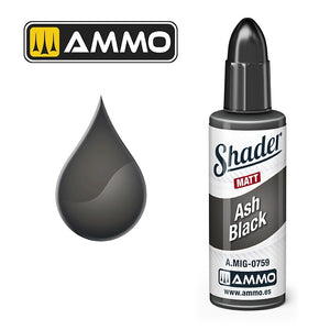 Munitions de Mig Jimenez A.MIG 0759 Ash Black Shader Matt