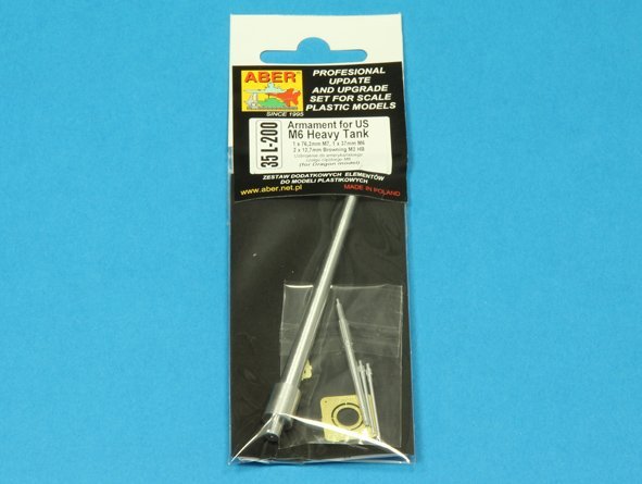 Aber 35L-200 Armament for US M6 Heavy Tank 1 x 76.2mm M7, 1 x 37mm M6; 2 x 12.7mm Browning M2 HB (1/35) – image 5