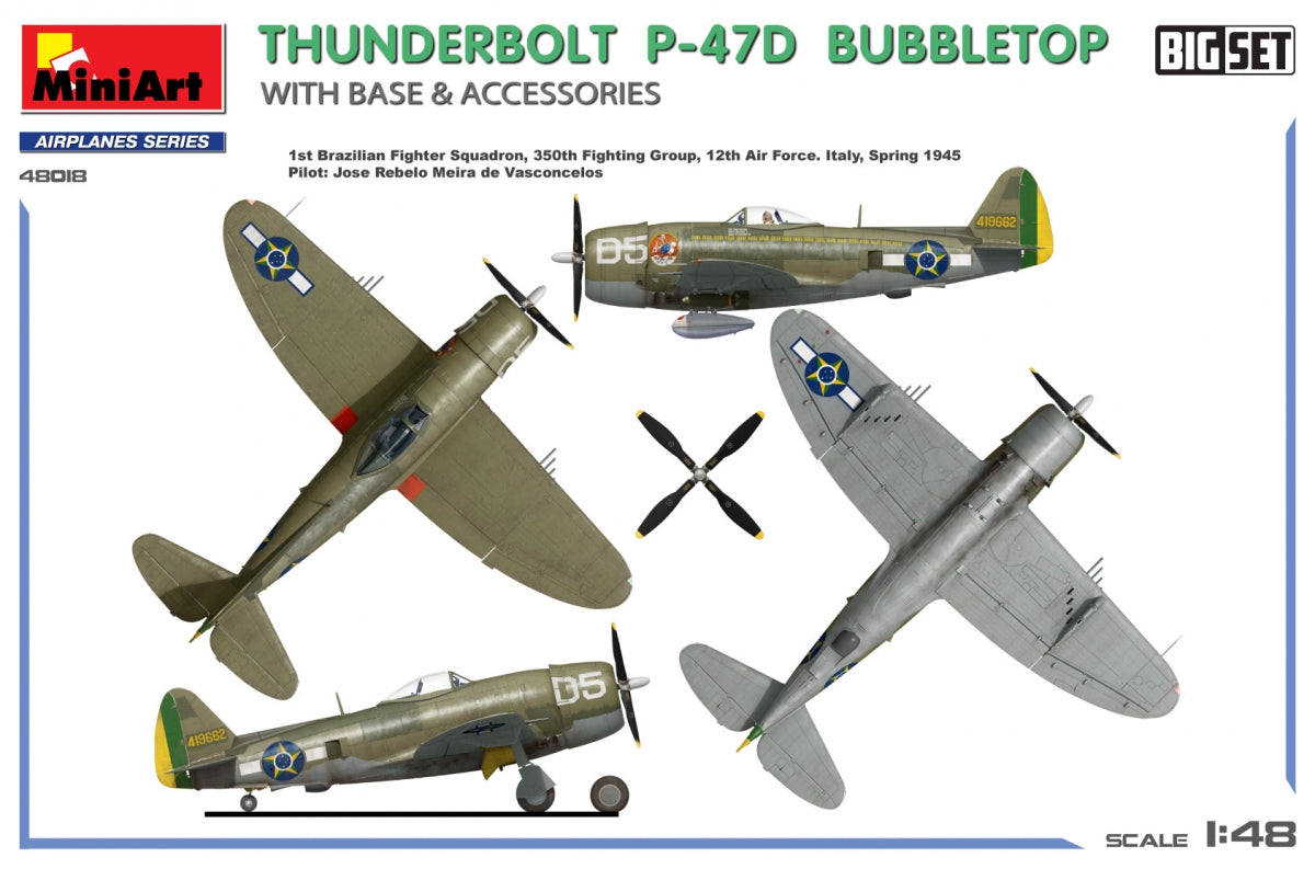 MiniArt 48018 THUNDERBOLT P-47D BUBBLETOP AVEC SOCLE ET ACCESSOIRES. GRAND ENSEMBLE 1/48  – image 4