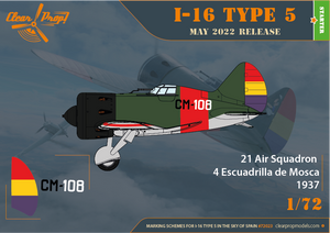 Clear Prop! CP72023 I-16 Type 5 Dans le ciel d&amp;#39;Espagne KIT DE DÉMARRAGE 1/72  – imagen 9
