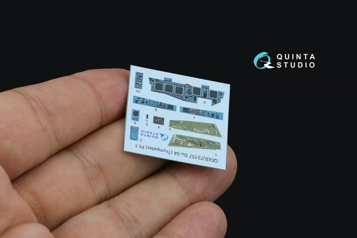 Quinta Studio QD+72157 Su-34 Intérieur coloré imprimé en 3D sur papier décalcomanie (Trumpeter) (avec pièce en résine imprimée en 3D) 1/72 – image 5