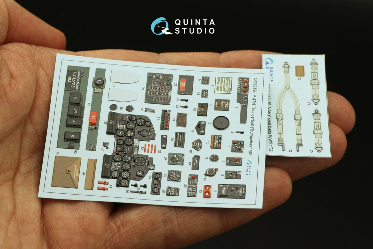 Intérieur coloré imprimé en 3D sur papier décalcomanie Quinta Studio QD32190 P-47N Thunderbolt (Trumpeter) 1/32 – immagine 4