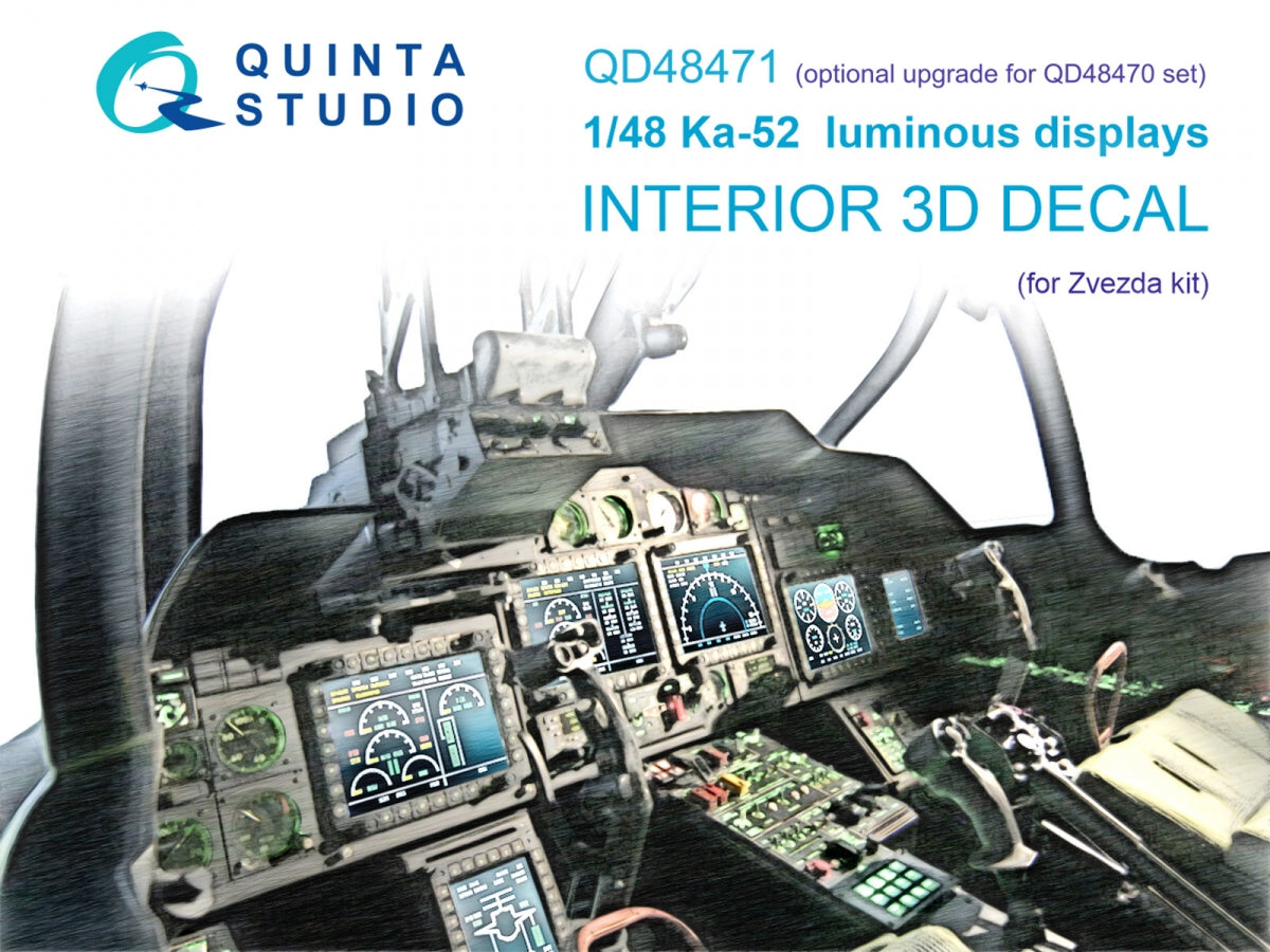 Quinta Studio QD48471 Ka-52, écrans lumineux pour ensembles QD48470/QDS-48470 (Zvezda) 1/48