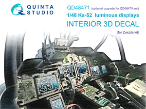 Quinta Studio QD48471 Ka-52, écrans lumineux pour ensembles QD48470/QDS-48470 (Zvezda) 1/48