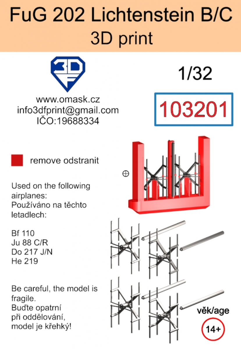 Omask 103201 FuG 202 Lichtenstein B/C (3D print) 1/32 – zdjęcie 2